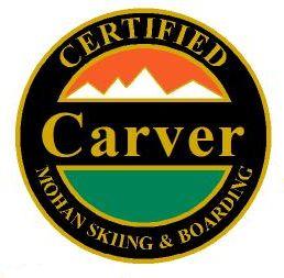 Certified Carver Personal Achievement Award Pin.  Links at least four turns on groomed slopes where the end of one carved turn and the start of the new carved turn in less than six feet.