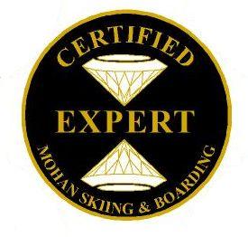 Certified Expert Personal Achievement Award Pin.  Flows gracefully with smooth transitions between three short-, three medium- and three short medium-carved turns.