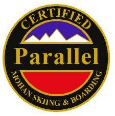 Certified Parallel Personal Achievement Award Pin.  Links series of parallel turns on groomed blue slopes.