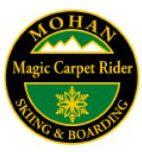 Mohan Magic Carpet Rider Personal Achievement Award Pin.  Rides Magic Carpet.  Negotiates safely down the slope.